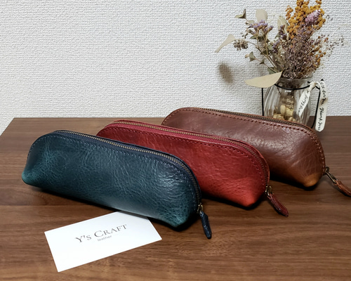 本革】大人のラウンドファスナーペンケース ヴィンテージシリーズ ペン