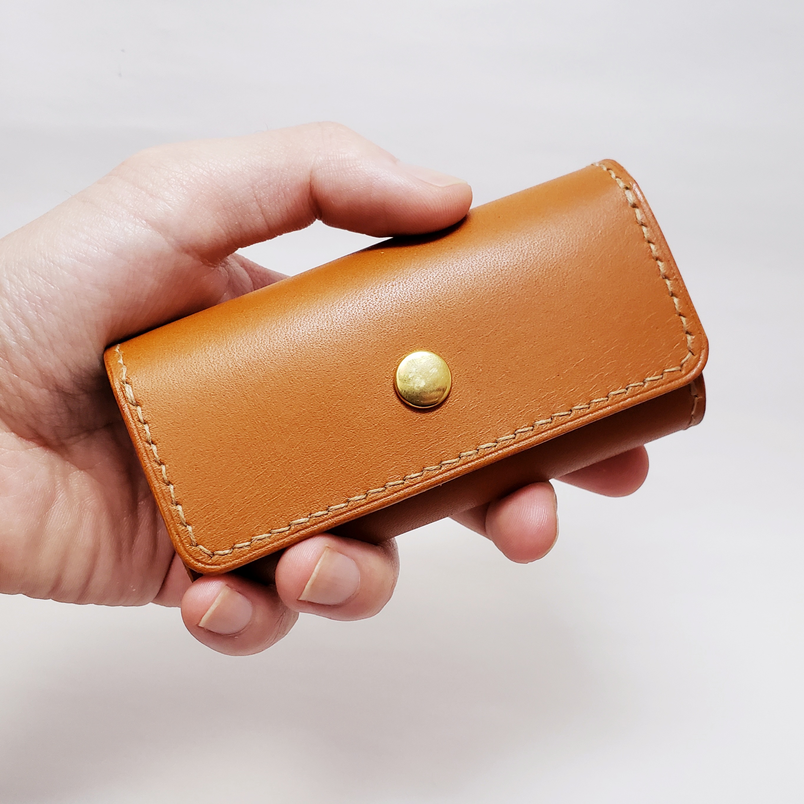 【本革】キーケース　キャメル