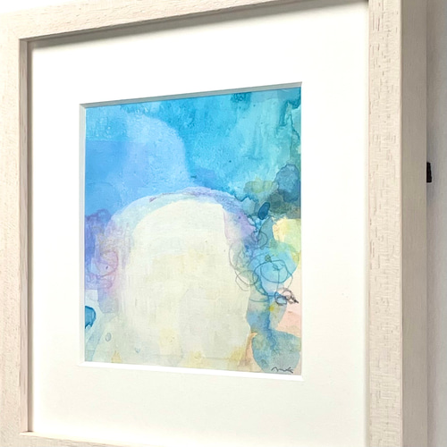 アート【水色とクリームイエローの抽象画】 日々のことd」 水彩画 抽象画 絵画 MarieK 通販 12483015｜Creema