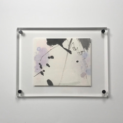 抽象画 墨絵 木製フレーム付き 抽象画 現代アート「彩-13」 油彩の抽象画 F6号 木製フレーム