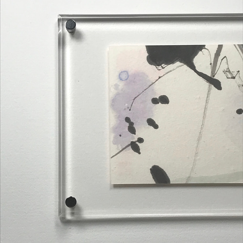 抽象画 墨絵 木製フレーム付き 抽象画 墨絵 木製フレーム付き