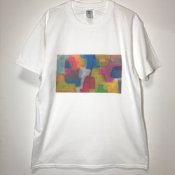 水彩画 抽象 アート Tシャツ 1枚目の画像