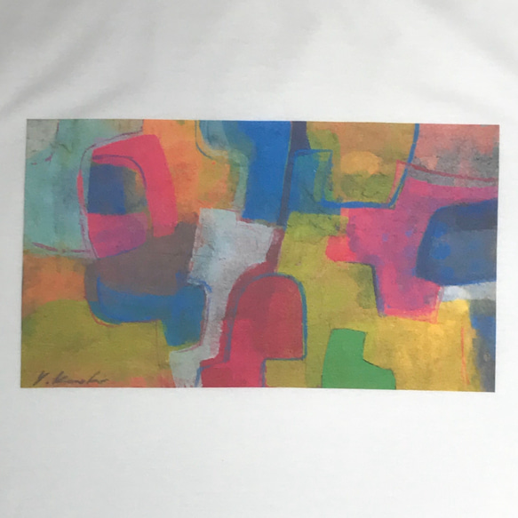 水彩画 抽象 アート Tシャツ 2枚目の画像