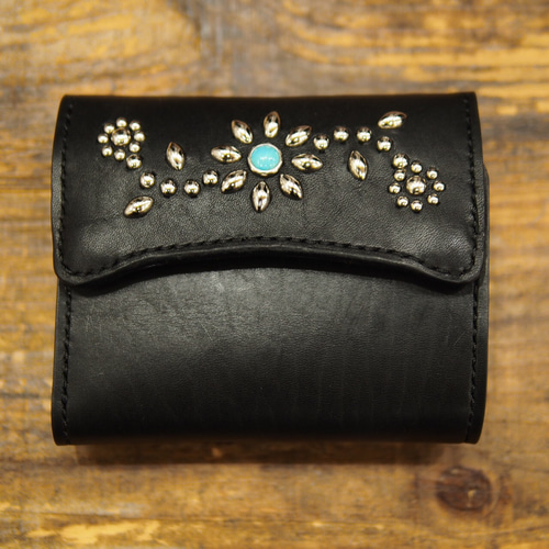 三つ折り財布 メンズ スタッズウォレット その他ミニ財布