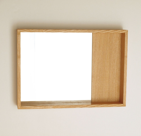 木製 箱鏡 タモ材1 2枚目の画像