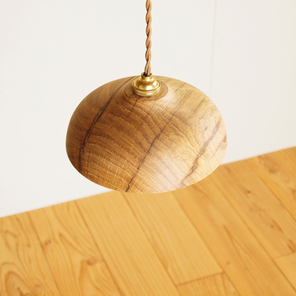 木製 ペンダントランプ 楢（ナラ）材13　ランプシェード 4枚目の画像