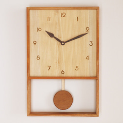 木製 箱型 振り子時計　ケヤキ材2 2枚目の画像