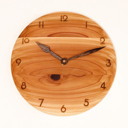 木製 掛け時計 丸 杉材6 2枚目の画像