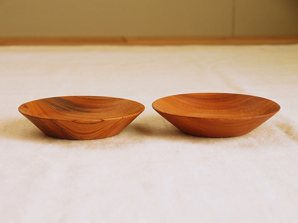 木のお皿・器　欅（ケヤキ）材5　2皿セット　 3枚目の画像