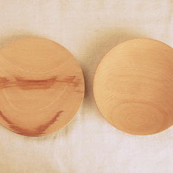2枚セット 木のお皿・器 ブナ材2　 5枚目の画像