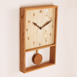 木製 箱型 振り子時計　ケヤキ材6 3枚目の画像