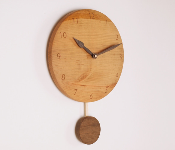 木製 振り子時計　桜材2 2枚目の画像