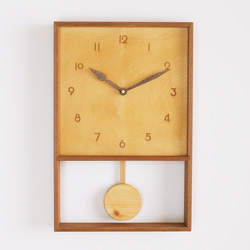 木製 箱型 振り子時計 ラワン材2 1枚目の画像