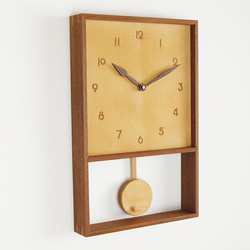 木製 箱型 振り子時計 ラワン材2 2枚目の画像