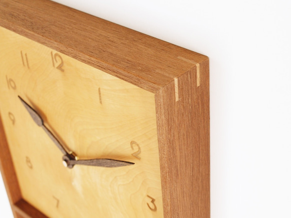 木製 箱型 振り子時計 ラワン材2 3枚目の画像