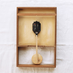 木製 箱型 振り子時計 ラワン材2 4枚目の画像