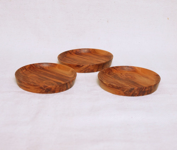 木製コースター 桜材8　3枚セット　丸型 2枚目の画像