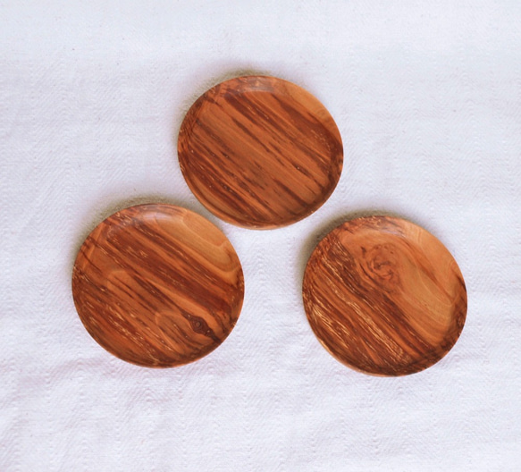 木製コースター 桜材8　3枚セット　丸型 3枚目の画像