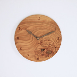木製 掛け時計 丸型 桜材18 1枚目の画像