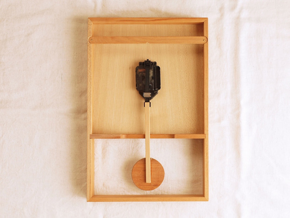木製 箱型 振り子時計 ケヤキ材8 5枚目の画像