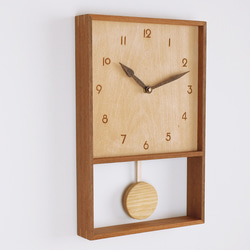 木製 箱型 振り子時計 ラワン材3 2枚目の画像