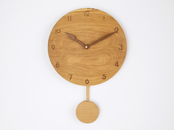 木製 振り子時計　楢材10 2枚目の画像