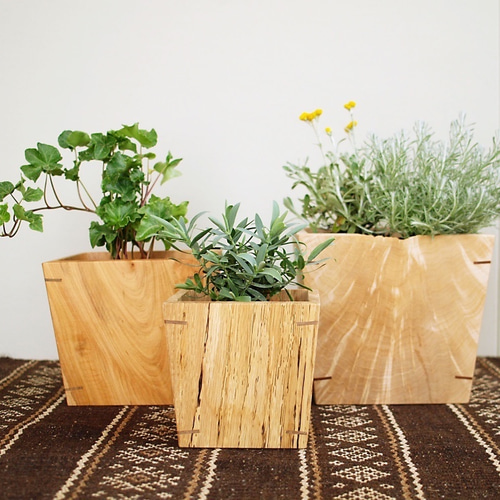 木製鉢カバー3個セット 鉢カバー おしゃれ 3号 ポリゴンポットカバー S 植木鉢 3号鉢推奨
