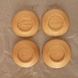 木の小皿 楢材3　4枚セット 5枚目の画像