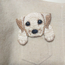 立体マスク　布マスク　大人用　犬柄　ラブラドールレトリバー　刺繍アップリケ付 大きめ　 3枚目の画像