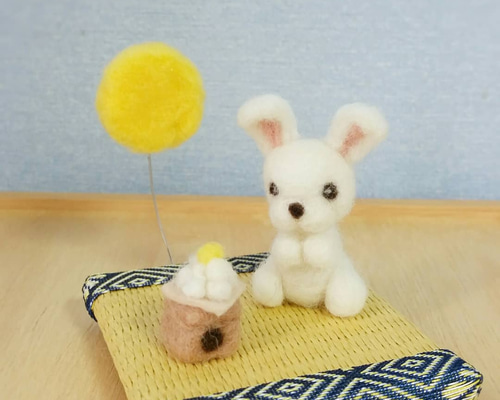 羊毛フェルト *お月見うさぎ* 羊毛フェルト mimi-mi 通販
