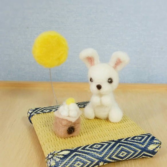 羊毛フェルト *お月見うさぎ* 羊毛フェルト mimi-mi 通販