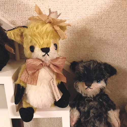 訳あり1週間限定販売 ボタン目のきつねさん テディベア