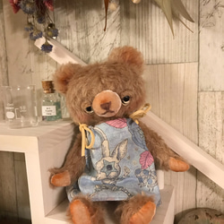 テディベア 水色ワンピースのベアさん ハンドメイド ぬいぐるみ Mad