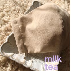 cafe  colorコーデュロイマスク（milk tea）大人用 1枚目の画像