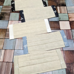 【発送日5月15日】L リボン刺繍レース ベージュ  ハンドメイドマスク 3枚目の画像