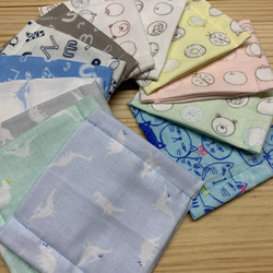 ハンドメイドマスク　チェックくまさん　キッズサイズ【2】インナーマスク 15mrk11.jpg