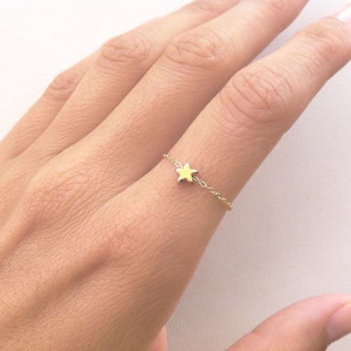 ☆大人気☆ゴールドのスターチェーンリング 指輪・リング minimalvs 