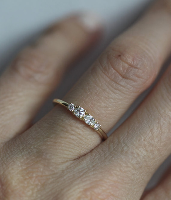 ミニダイヤモンドクラスターリング◆エンゲージリング（婚約指輪） 2枚目の画像