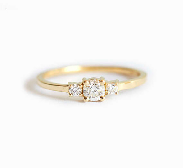 3つダイヤモンドリング 指輪・リング minimalvs 通販 3768633｜Creema
