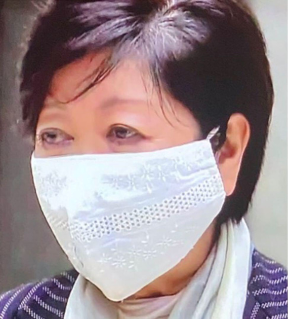小池都知事レース White キレイ インナーマスク小池百合子ゆりこ 