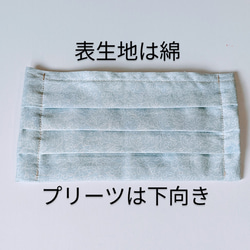 【終売】プリーツマスク ポケット付/ブルー　大人用 3枚目の画像