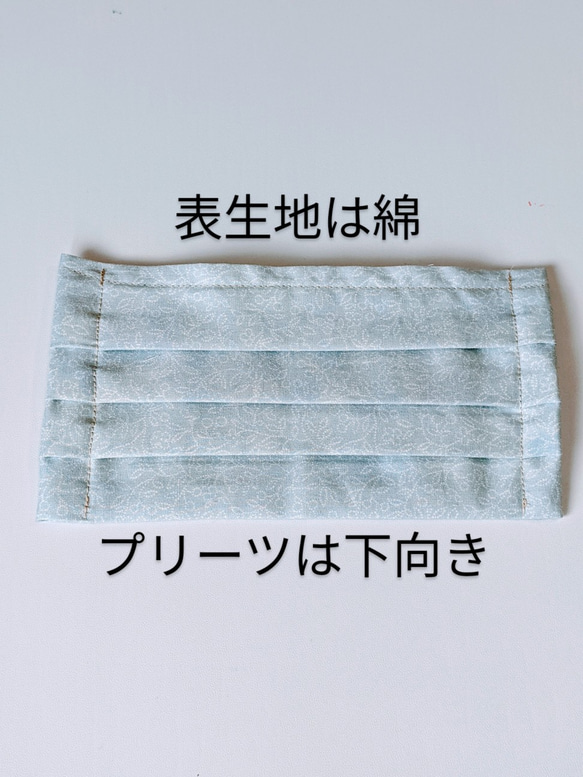 【終売】プリーツマスク ポケット付/ブルー　大人用 3枚目の画像