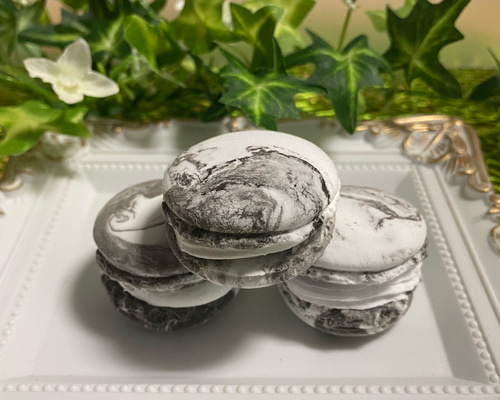 オーダー フェイクスイーツ マカロン 大理石調 3個セット その他