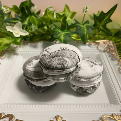 オーダー フェイクスイーツ マカロン 大理石調 3個セット その他