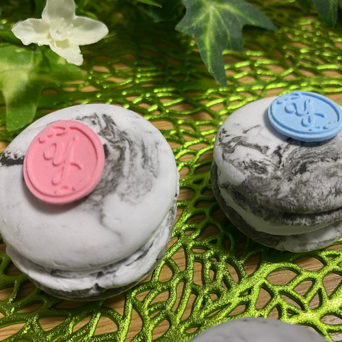 オーダー フェイクスイーツ マカロン 大理石調 3個セット その他