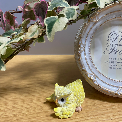 フクロウ 梟 アロマストーン 黄色と白のセット ディフューザー・アロマ