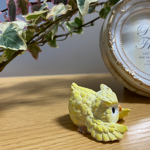 フクロウ 梟 アロマストーン 黄色と白のセット ディフューザー・アロマ