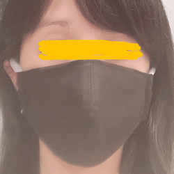ブラックデニム×ダブルガーゼ　立体マスク　Mサイズ 4枚目の画像