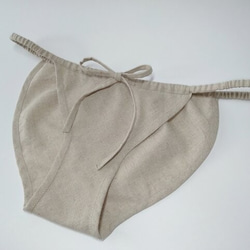 ヘンプ１００%　楽なショーツ 　股上浅め　フロント紐タイプ 下着 1枚目の画像