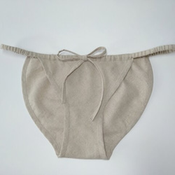 ヘンプ１００%　楽なショーツ 　股上浅め　フロント紐タイプ 下着 3枚目の画像